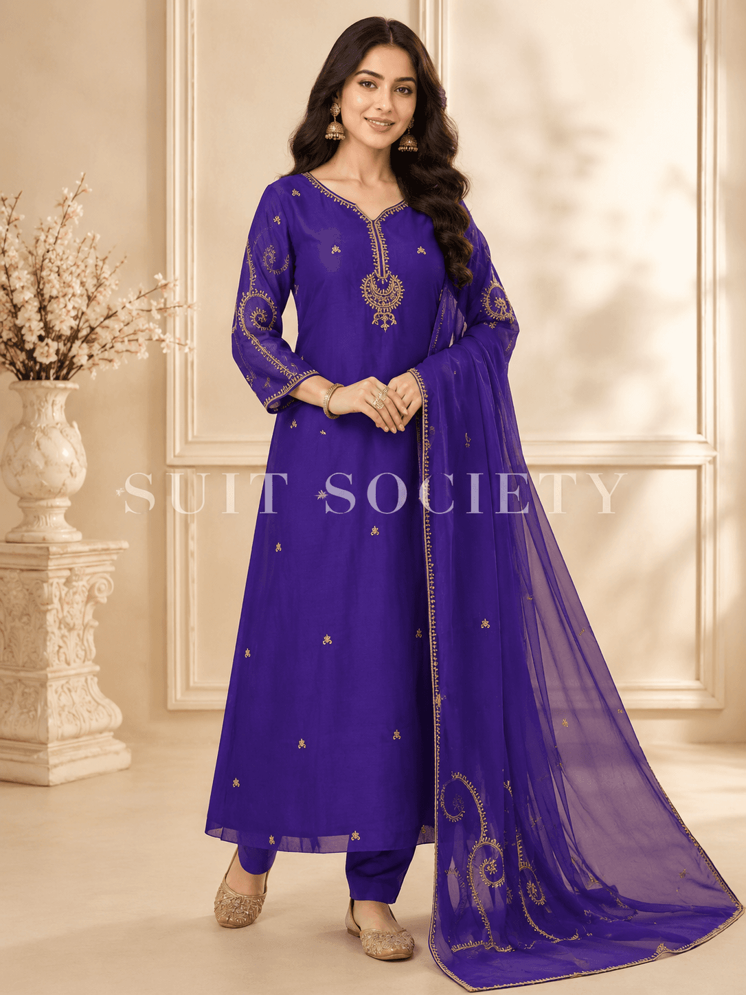 Banarsi Mul chanderi suit