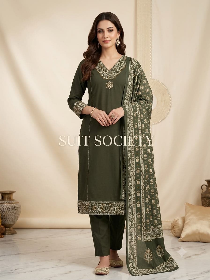 Green Straight Suit