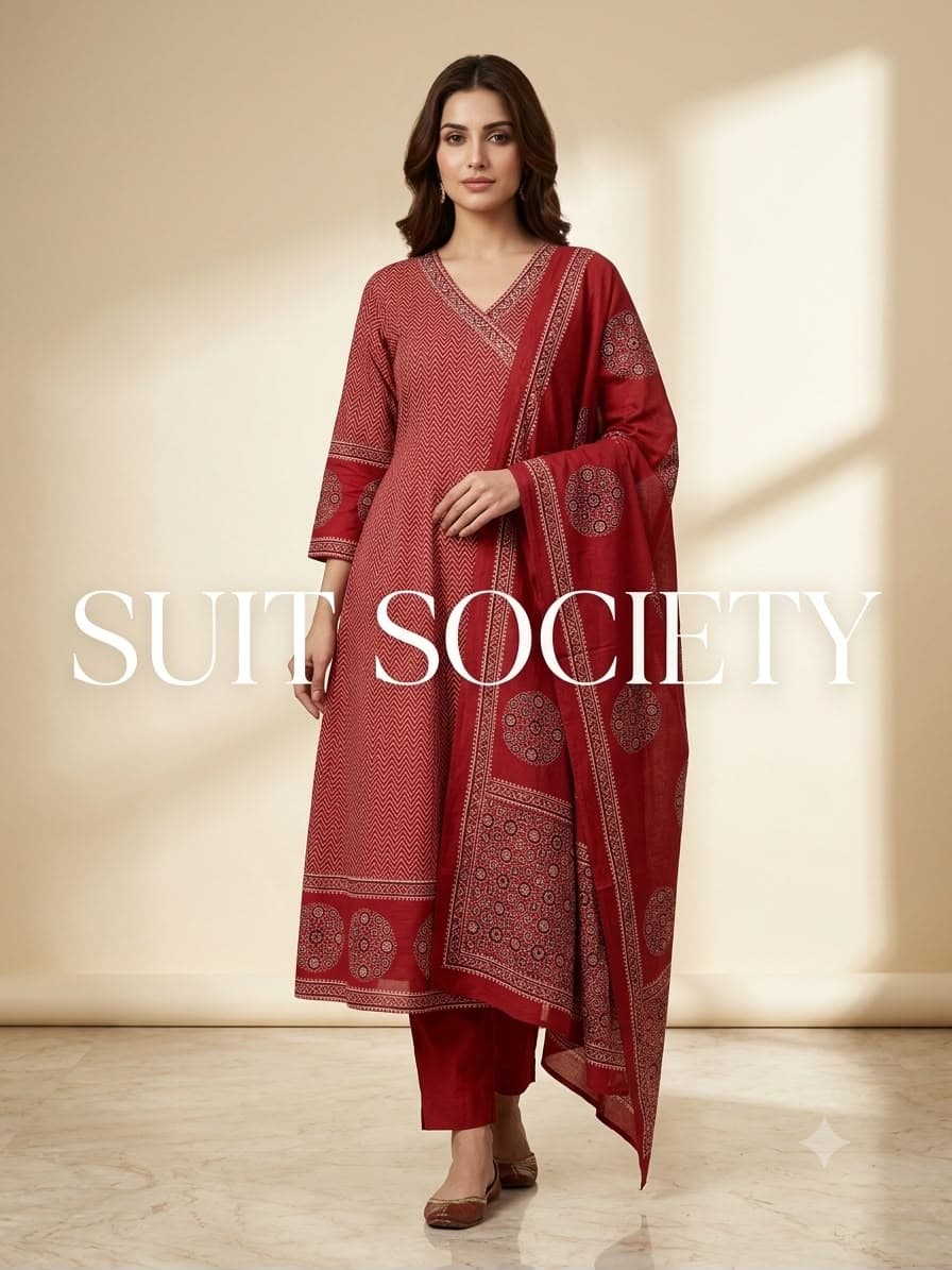 Red Angrakha Anarkali